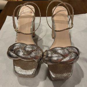 Loeffler Randall Fae Heels - Size 10 - Prosecco/Silver